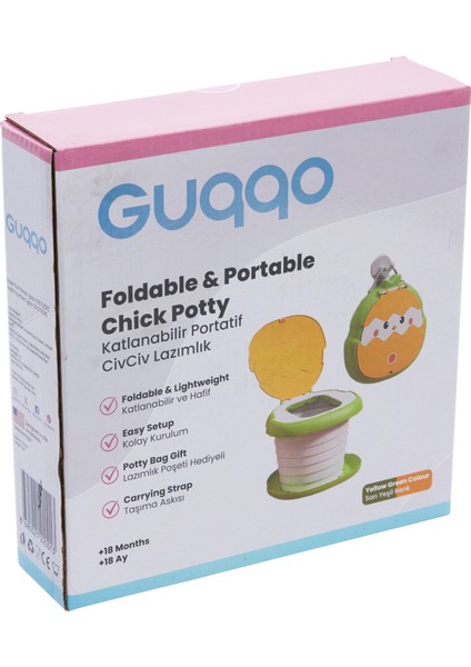 Lazımlık Katlanabilir Taşınabilir Çocuk Seyahat Tuvaleti 6 Kademeli Yükseklik Ayarlı Portable Seat