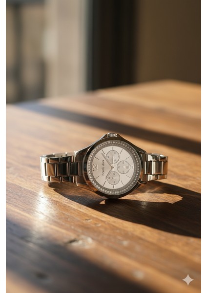 Kadın Kol Saati Gümüş Renk, Taşlı Kadran - Şık Metal Kordon, 2 Yıl Garantili fiyatları