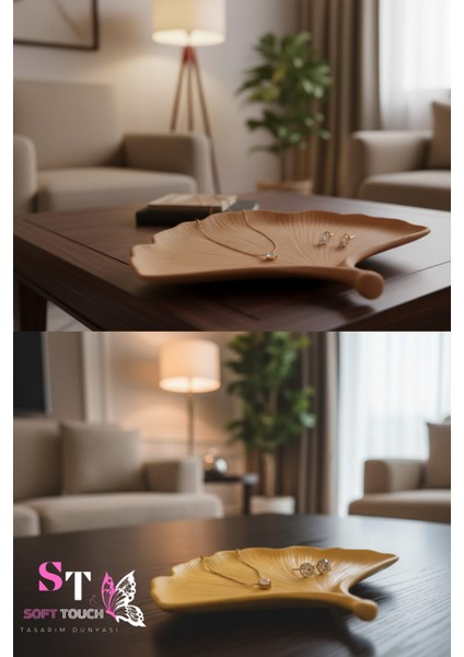 Soft Dekoratif Yaprak Tabak Ikili Set