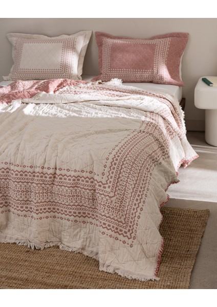 Brice Çift Kişilik %100 Pamuk Yatak Örtüsü - Kırmızı fiyatları