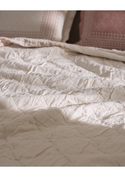 Brice Çift Kişilik %100 Pamuk Yatak Örtüsü - Kırmızı