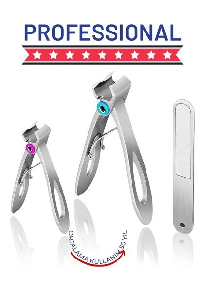 Hsnet Profesyonel Tırnak Makası Törpü Seti Çelik Özel Kutulu