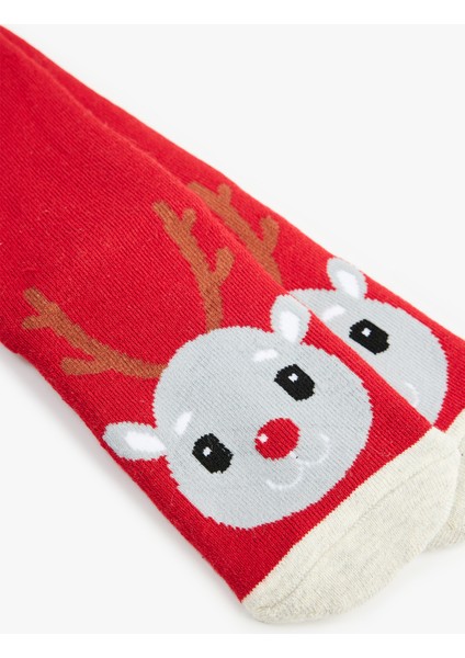 Geyik Detaylı Pamuklu Havlu Çorap modelleri