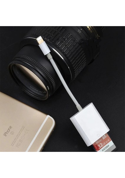 Iphone/ipad Lightning To Sd Kart Hafıza Kart Adaptörü NK105-(5775) - M505K608-R30505 fırsatları