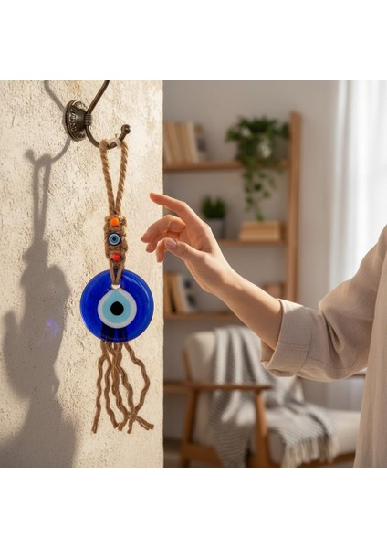 Lüks Makrome Hasır Işlemeli Büyük Nazar Boncuğu Duvar ve Kapı Süsü Dekoratif Ev Ofis Hediyesi Mdl: 2 modelleri