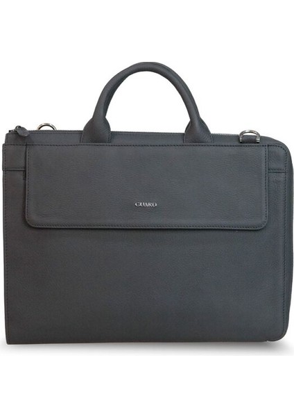 Guard Ince Siyah Deri Evrak Çantası