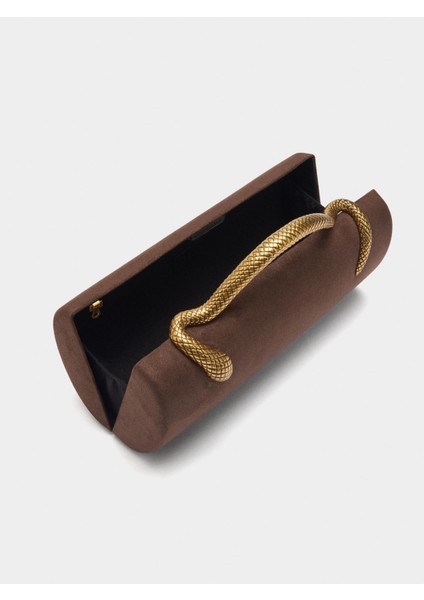 Deri Efektli Silindir Party Çantası indirimleri