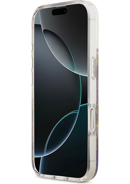 iPhone 17 Uyumlu Kılıf Guess Orjinal Lisanslı M-Safe Özellikli Transparan Resin Flowers Kapak Mor indirimleri
