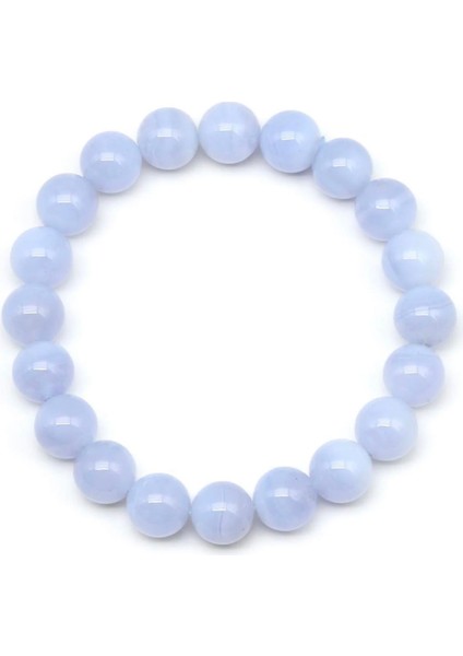 Kalsedon Doğal Taş Bileklik 10 mm Yuvarlak Kesim