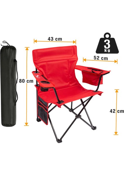 Cool Ice Kırmızı Lüks Kamp Sandalyesi fırsatları