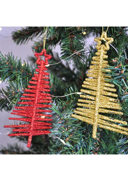 Yılbaşı Ağaç Süsü Simli 2li Ağaç Motifli 14 cm fiyatları