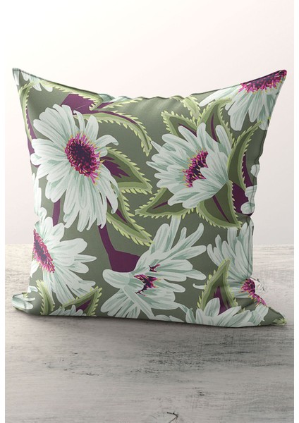 Micro Kumaş Dijital Baskı Fermuarlı 43*43 cm Kırlent Kılıfı