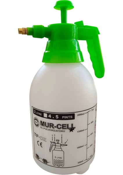 Mur-Cell Plastik Basınçlı Fısfıs Sprey Uygulama Şişesi Boş Dispanser 2 Lt