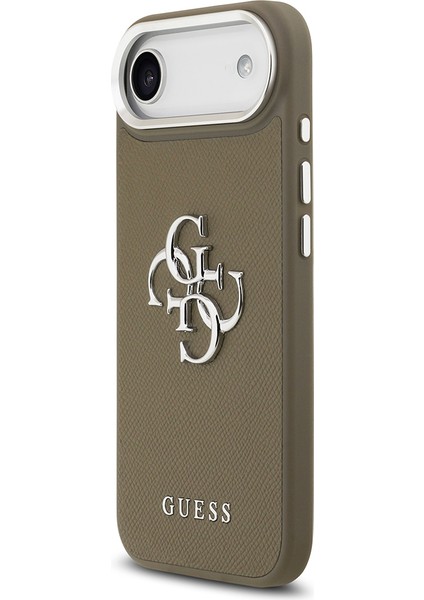 iPhone 17 Air Uyumlu Kılıf Guess Orjinal Lisanslı Grained 4g Metal Büyük Logolu Kapak Kahverengi fiyatları