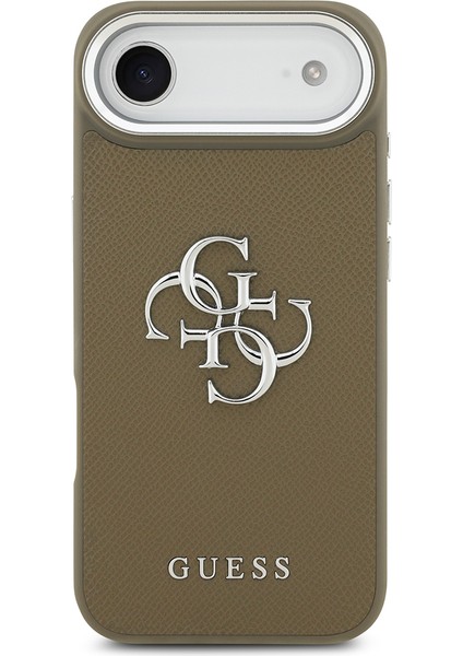 iPhone 17 Air Uyumlu Kılıf Guess Orjinal Lisanslı Grained 4g Metal Büyük Logolu Kapak Kahverengi modelleri