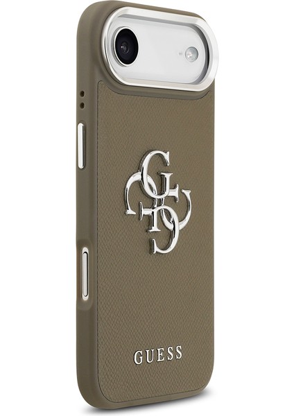 iPhone 17 Air Uyumlu Kılıf Guess Orjinal Lisanslı Grained 4g Metal Büyük Logolu Kapak Kahverengi fırsatları