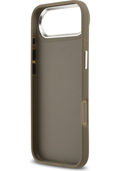 iPhone 17 Air Uyumlu Kılıf Guess Orjinal Lisanslı Grained 4g Metal Büyük Logolu Kapak Kahverengi