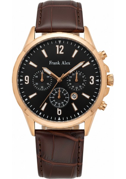 Erkek Kol Saati Bakır Renk, Siyah Kadran - Şık Deri Kordon, 2 Yıl Garantili