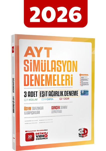 2026 3D Ayt Simülasyon 3'lü Eşit Ağırlık Deneme