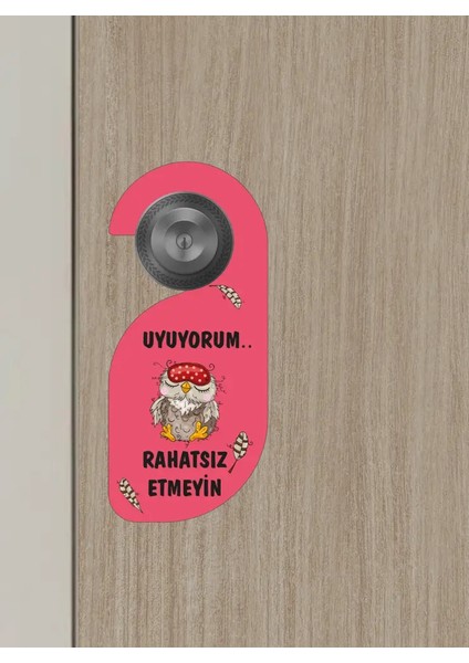 Uyuyorum Rahatsız Etmeyin Baykuş Tasarımlı Kapı Askısı Kapı Uyarı Levhası fiyatları