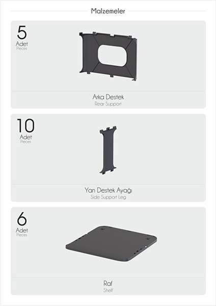 Lüx Yeni Model Modern 5 Katlı Ayakkabılık Portatif Ayakkabı Standı 5 Katlı Siyah modelleri