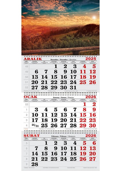 2026 Yılı Gemici Takvimi- Gündoğumu Manzarası