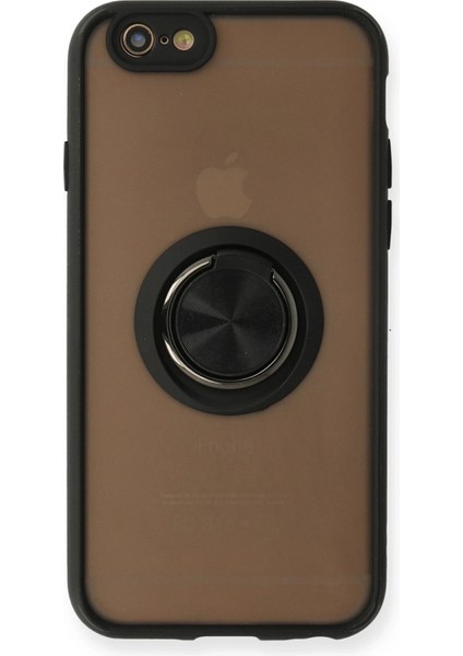 Xmpdby Newface Iphone 6 Kılıf Montreal Yüzüklü Silikon Kapak - Siyah