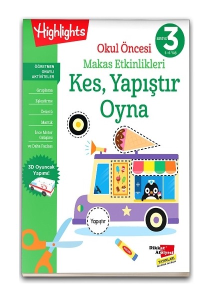 Okul Öncesi Makas Etkinlikleri Kes, Yapıştır, Oyna 3. Seviye