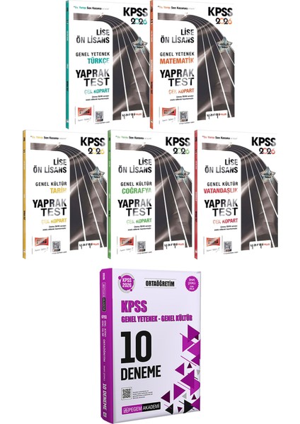 Türkçe Matematik Tarih Coğrafya Vatandaşlık Çek Kopart Yaprak Test - 2026 Kpss Ortaöğretim Çözümlü 10 Deneme
