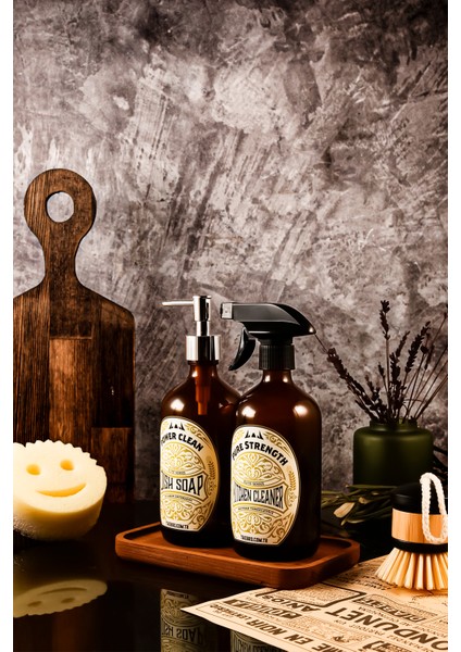 500ML Ahşap Stantlı Elite Serisi Bulaşık Detarjanı ve Mutfak Temizleyici Sabunluk Seti fiyatları