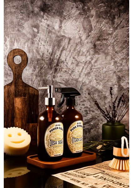 500ML Ahşap Stantlı Elite Serisi Bulaşık Detarjanı ve Mutfak Temizleyici Sabunluk Seti fırsatları