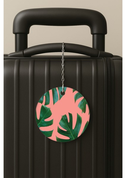 Bella Botanik Desenli Uv Baskılı Pleksi Bavul Etiketi Seyahat Tatil Valiz Etiketi