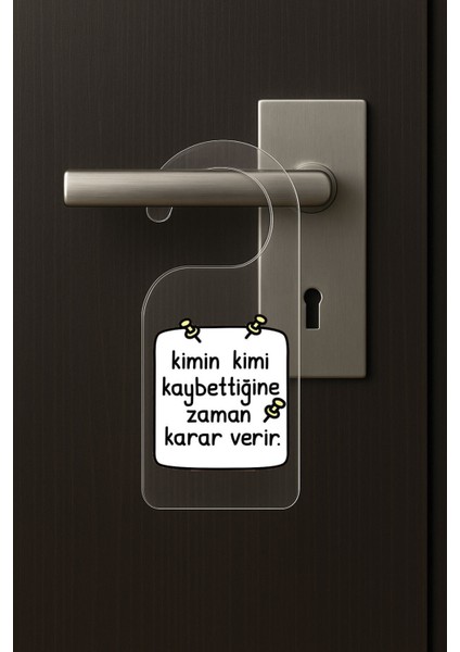 Baskılı Otel Oda Ev Daire Yatak Çocuk Odası Için Desenli Kapı Kolu Askısı Zaman Karar Verir