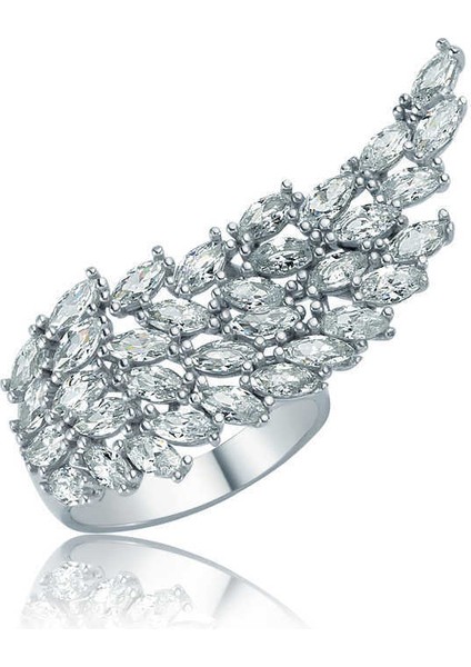 Gümüş Melek Kanadı Bayan Yüzük