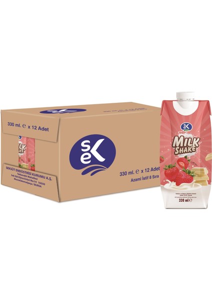 Çilek ve Beyaz Çikolata Aromalı Milkshake 330 ml x 12 fiyatları
