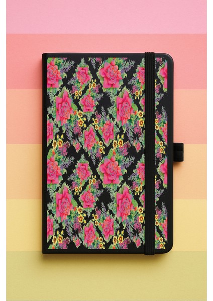 Roze Baskılı Tarihsiz Yuvarlak Köşeli Desenli Uv Termo Defter