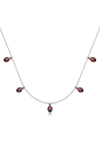 Gümüş Uğur Böceği Şans Kadın Kolye