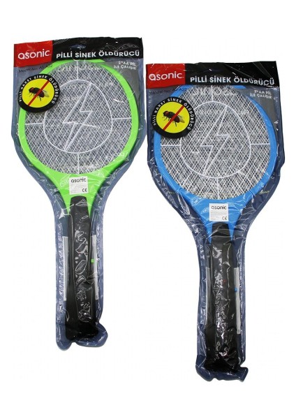 Asonic AS-A22 Pilli Raket Modeli Sinek Öldürücü Cız 2000V 3 Örgü Tasarım 21X50CM (5324)