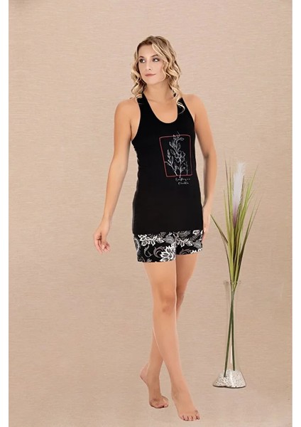 Lady Lingerie Çiçekli Atlet-Şort Kadın Takım