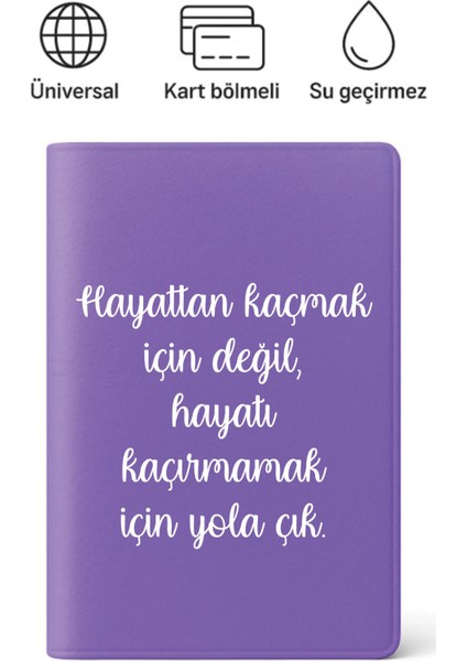 Pasaport Kılıfı Pasaportluk Desenli Pasaport Kabı Su Geçirmez Hayatı Kaçırma