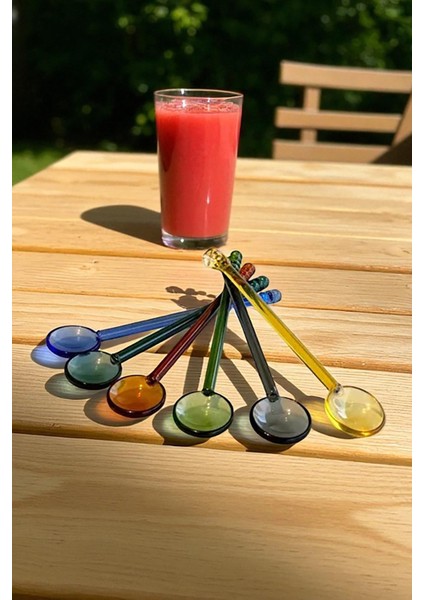 Coloria 6’lı Renkli Cam Dondurma, Kahve, Şeker, Baharat ve Tatlı Servis Kaşığı Seti 15 cm fiyatları