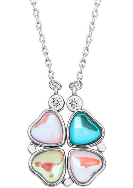 Gümüş Renkli Açılabilen Yonca Kadın Kolye fiyatları