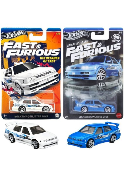 2 Araç Set - Hot Wheels - Fast & Furious Volkswagen Jetta Mk3 (1/64)