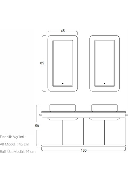 Edra Banyo Dolabı 130 cm fırsatları