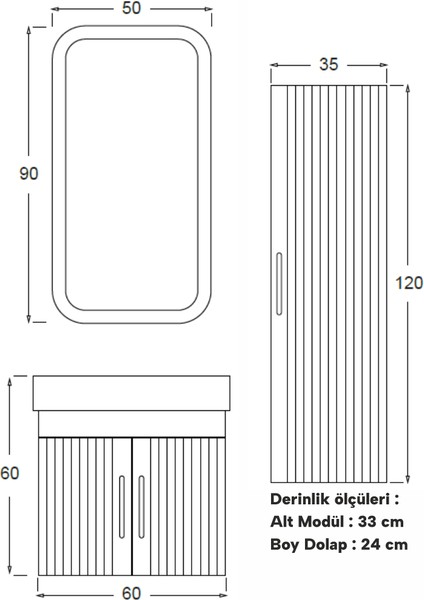 Area Banyo Dolabı 60 cm (Boy Dolabı Dahil Değildir.) fırsatları