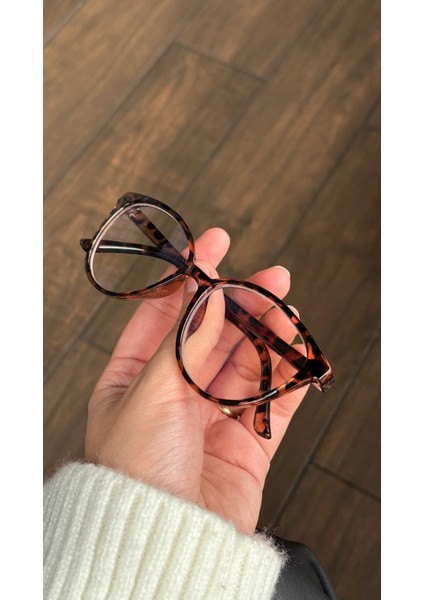 Cat Eye Leopar Desenli Blue Block Gözlük fiyatları