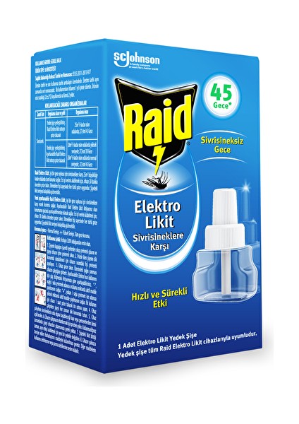 2 Adet Raid Sinekkovar 45 Gece Sistem 27 ml Yedek