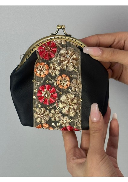 Osmanlı Motif Desenli Deri Kadın Cüzdan 13X12 cm modelleri