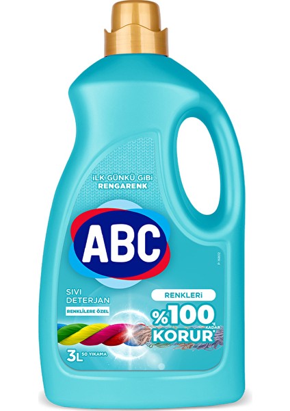 2 Adet Abc Sıvı Bakım Deterjanı Renkliler 50 Yıkama 3000 ml