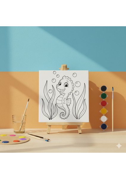 Çocuklar Için Sevimli Deniz Atı Temalı Eğitici ve Eğlenceli Boyama Seti